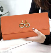 Women's and Girl's Synthetic PU-Leather Mobile Hand Clutch Handbag Hand wallet Purses