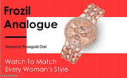Diamond Studded Metal Belt Analog Wrist Watch for women and girls