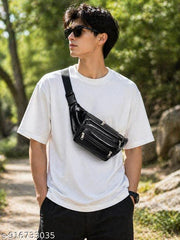 Black Waist Bag for Men