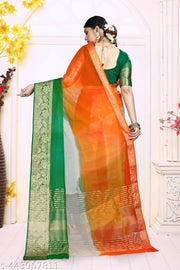 ORGANZA TIRANGA SAREE FOR WOMAN, INDEPENDENCE DAY SPECIAL SAREE, ALL OVER INDIA'S FIRST CHOICE FOR SAREE