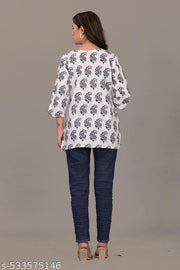 White Printed top