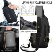 Waterproof Polyester Slim Unisex Crossbody Sling Bag Chest Backpack Men's Shoulder Bag, Leisure Travel Handbag, Hard Shell Anti-Theft Chest Bag