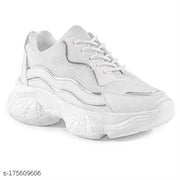 Women Attractive Fashionable White Casual Sports Shoes Sneakers | Stylish Trendy Comfotable Lightweight  Running Gym Walking Casual Lace-Up Sneaker Shoes for Women & Girls