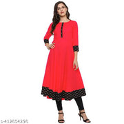 Yova Style Plain Umbrella Frock Design Anarkali Latest Fashion Cotton Kurti Dress For Women Ladies Skirt Top With Black Batik Printed Lace Border Regular Daily Wear Simple Use Branded Kurta