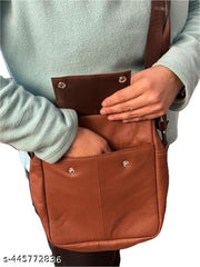 Genuine Leather Sling Messenger Bag for Men and Women