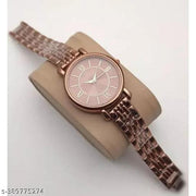 Premium Quality Ethnic Partywear Soild Designer Royal Round Case Dial Metal Belt Analog Watches for Women