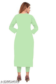Arth World Women's Embroidered Georgette Straight Kurti