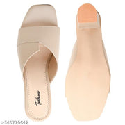 Heeled Sandals Square Toe Sandals Slip On Fashion Wedding Chunky Block Mule Heels for Women