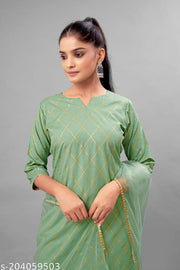 NEW DESIGN ATTRACTIVE LOOK COTTON KURTI SHARARA SET WITH DUPATTA