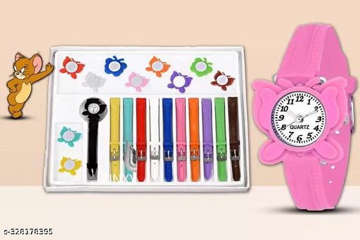 Trending11 Belt Butterfly Inter Changeable Belt and Dial Multicolor Watch for Girls