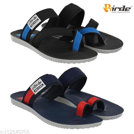 BRD-729-BRD-732 Black Nivar Flip Flops For Men Combo Pack of 2
