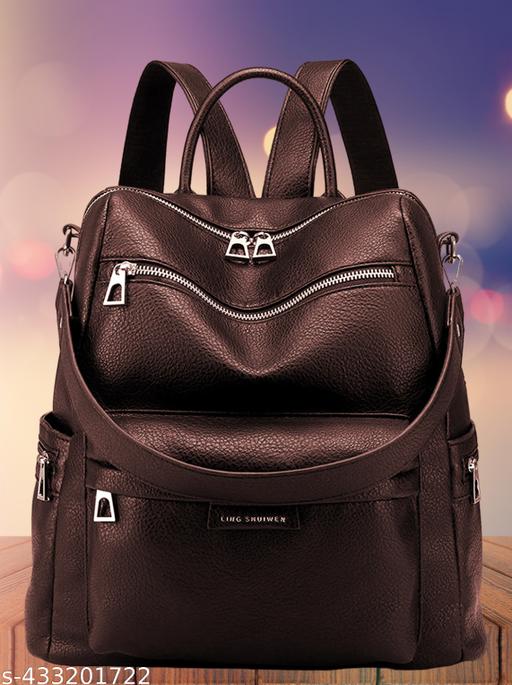 MomsyStore Girls Leather Backpacks for College And Office