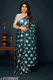 Designer Lycra Saree with Stylish Blouse Piece