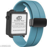 Dual Time Date Display Radium Dial  Magnetic Belt Analog Watch For Men_B31k