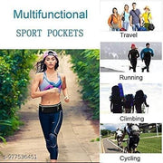 FOREWAY Running Waist Belt with 3 Pockets | Adjustable, Waterproof & Sweatproof Jogging Belt | Sports Waist Pouch for Phone, Keys & Money | Lightweight Fitness Belt for Running, Gym, (Black)