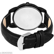 Trendy Men And Boy Black Faux Leather/Leather Analog Watch