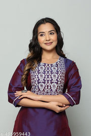 PURPLE KURTA  EMBROIDERY