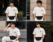Unisex Multi-pocket Sports Waist Bag Travel Fanny Pack ( Black )  Waist Bag Trendy Chest bag Crossbody Bag Gym Running, Trekking, Festivals Waist Bag