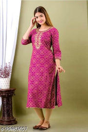 Khushi Collection NEW & HIT EMBROIDERY Kurti Pink