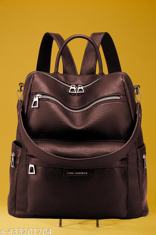 MomsyStore Girls Leather Backpacks for College And Office