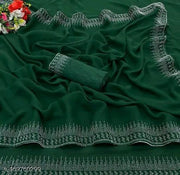 FASHION SOFT GEORGETTE WITH SIROSKI DIAMONDS WORK WEDDING CREATION & PARTY WEAR SAREE