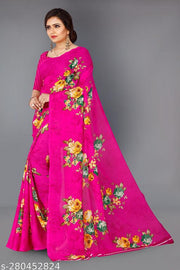 PARTH CREATION Daily Wear Bollywood Style Printed Saree For Women with Unstitch Blouse Piece