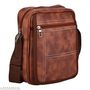 Stylish PU Leather Sling Cross Body Travel Office Business Messenger One Side Shoulder Bag for Men Women