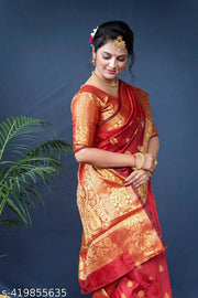 Lassitude Soft Banarasi Silk Saree With Lissome Blouse Piece