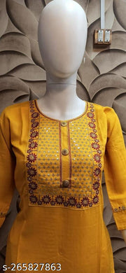 Trendy Women's Straight Embroidery Kurtis