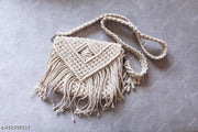 CRAFT PLUS | Premium , macrame sling bag for girls and women, Attractive  handmade cross body bag , size = 9 * 7 inches