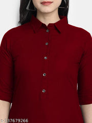 Women's Solid Rayon Kurtis