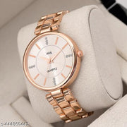 DRS Silver Dial Rose Belt Grils and Women Analog Watch