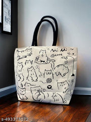 Purrfect Carry-All: Adorable Cats Canvas Tote"