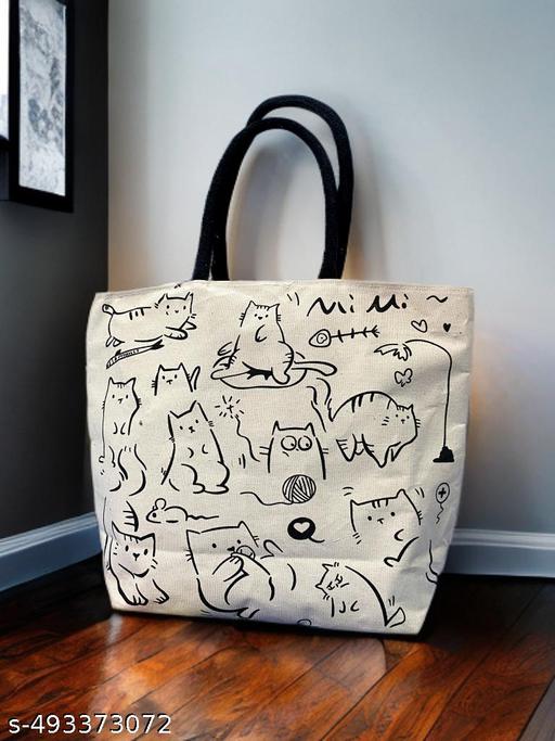 Purrfect Carry-All: Adorable Cats Canvas Tote"
