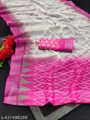 Women'S COTTON LILAN DIGITAL PRINT SAREE