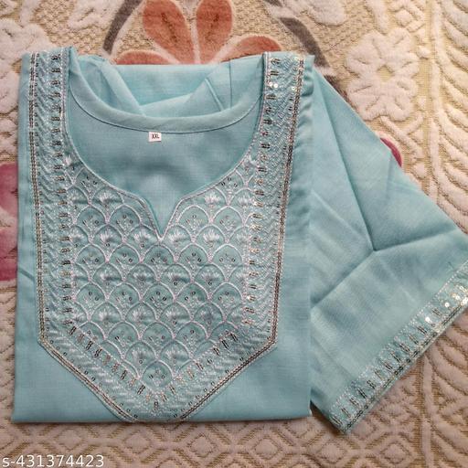 Women Embroidery Straight Fancy Kurti