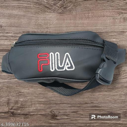 Large Men's Black Waist Bag || Men's Casual Waist Bag || Stylo Men's Waist Bags || Unisex Faux Leather Waist Bag
