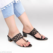 Women Modern Stylish Trending Braided Open Toe Solid heels sandals with 2 inches heel Height for Casual, Western Casual, Wedding, Ethnic And Every Occasion