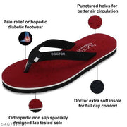DOCTOR EXTRA SOFT Maroon-OR-D-19 Women's Orthopaedic Diabetic Comfort Daily Use Slippers & Flipflops