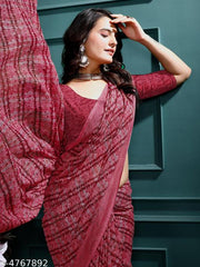 Kanooda Prints women's Fancy Georgette Floral Prints Saree