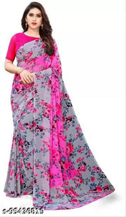 Floral Printed Sarees For Women
