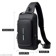 WomenBuzz Multifunction  Unisex Sling Bag , USB Charging Sport Sling Shoulder Bags,Crossbody Bag For Walking, Gym, Sport, Hiking, Cycling, Travel