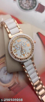Super And Diamond New Metal Analog Watch For women&Girls