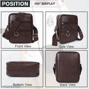 Stylish PU Synthetic Leather Men's Sling Bag Cross ody Travel Office Business messenger Name:  Stylish PU Synthetic Leather Men's Sling Bag Cross Bdy Travel Office Business messenger Material: Cotton Blend