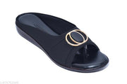 New Shamama women flat sandal and  girl fashionable stylish flip flops black