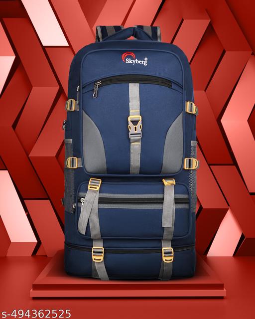 60 Litres Curve Water Resistant Rucksack For Hiking Trekking And Travel - Unisex