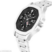 Day & Date Function Watch With Stainless Steel Chain Analog Watch - For Men