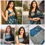 Banarasi Traditional Design Silk Blend Saree With Unstitched Blouse
