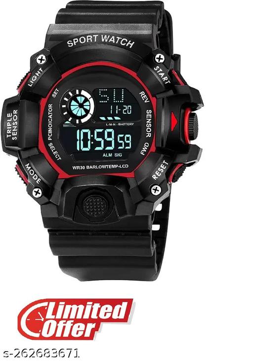 Royal look Digital Watch Shockproof Multi-Functional Automatic Black Color Strap Waterproof Digital Sports Watch for Men's Kids Watch for Boys Watch for Men Pack of 1 Watch Water Resistance Digital Watch