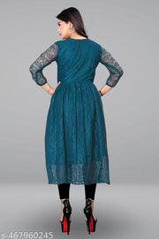 Elegant Stylish Net Gown for Women with Front Show Buttons | Perfect for Festive & Party